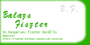 balazs fiszter business card